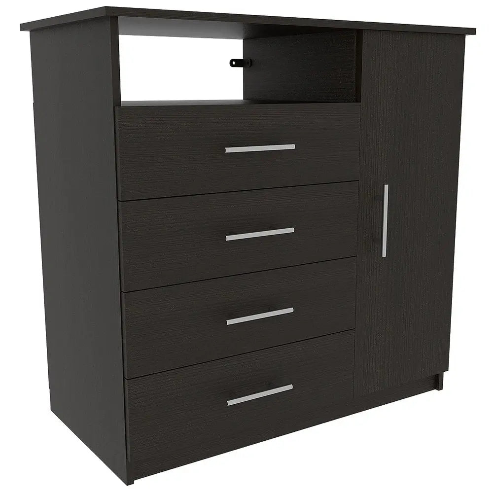36" Black Four Drawer Dresser HomeRoots