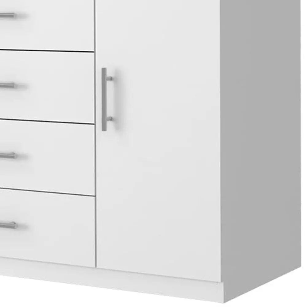 36" White Four Drawer Combo Dresser HomeRoots