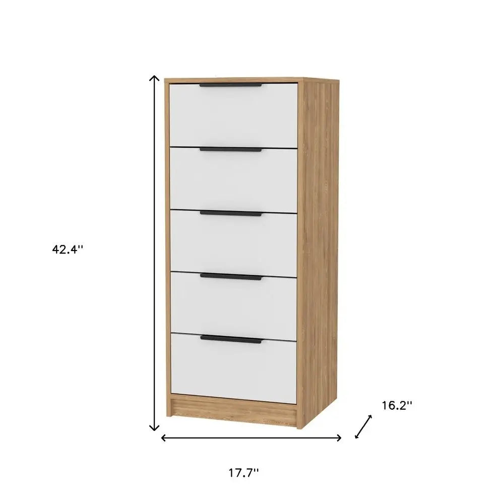28" White and Gray Three Drawer Dresser HomeRoots