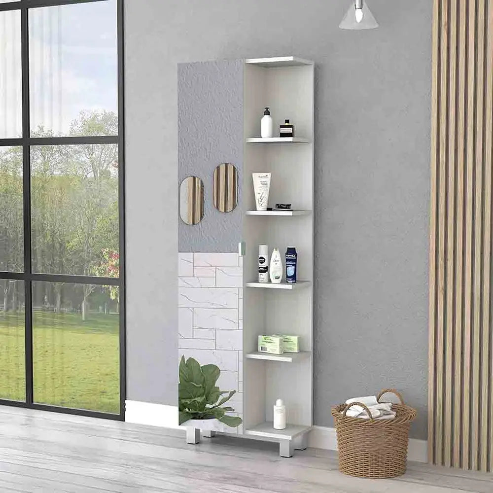 62" White Wood Accent Cabinet With Single Door HomeRoots