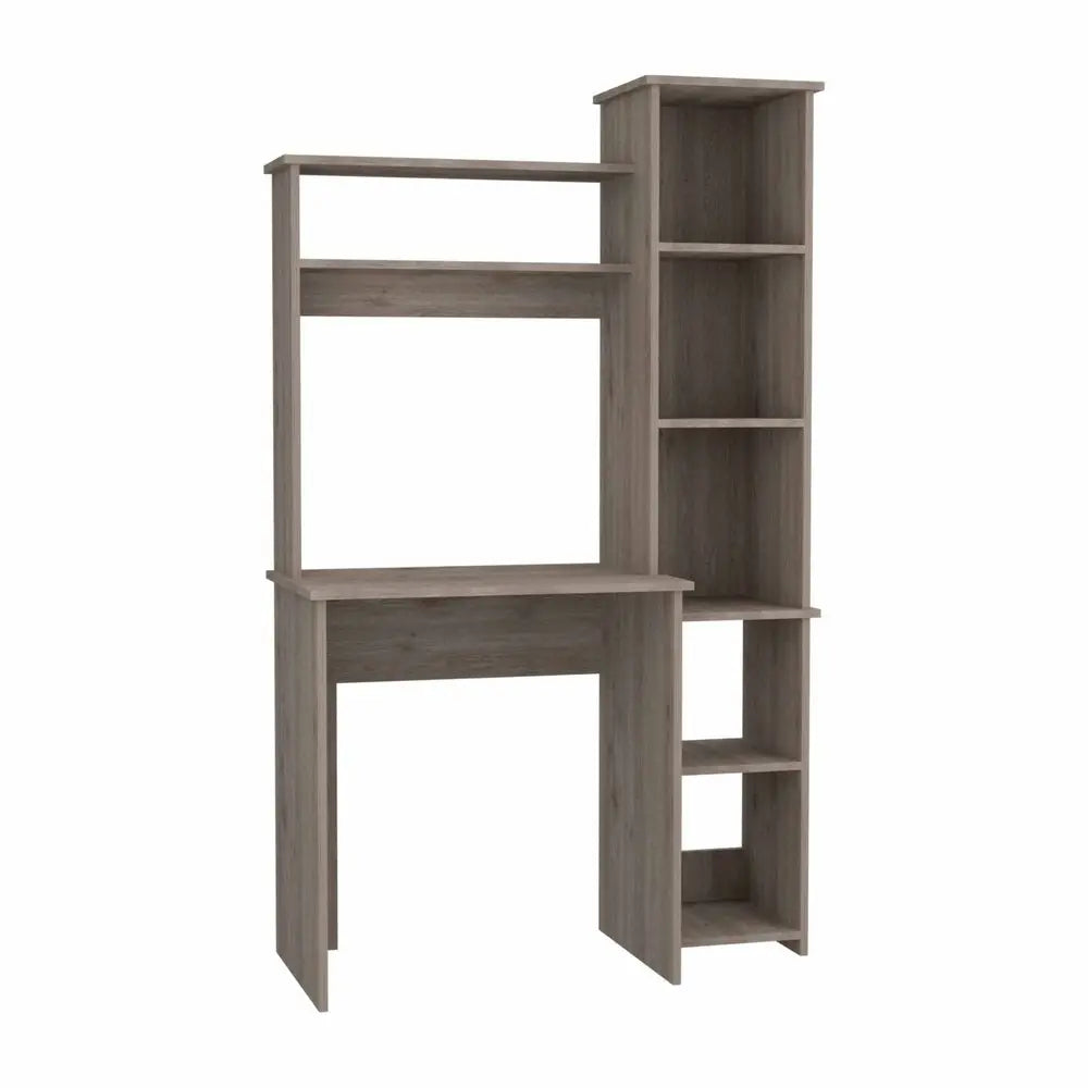 39" Light Gray Wood Writing Desk and Bookshelf Set HomeRoots