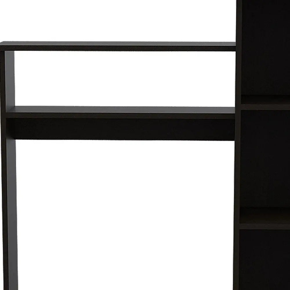 40" Black Wood Writing Desk and Bookshelf Set HomeRoots