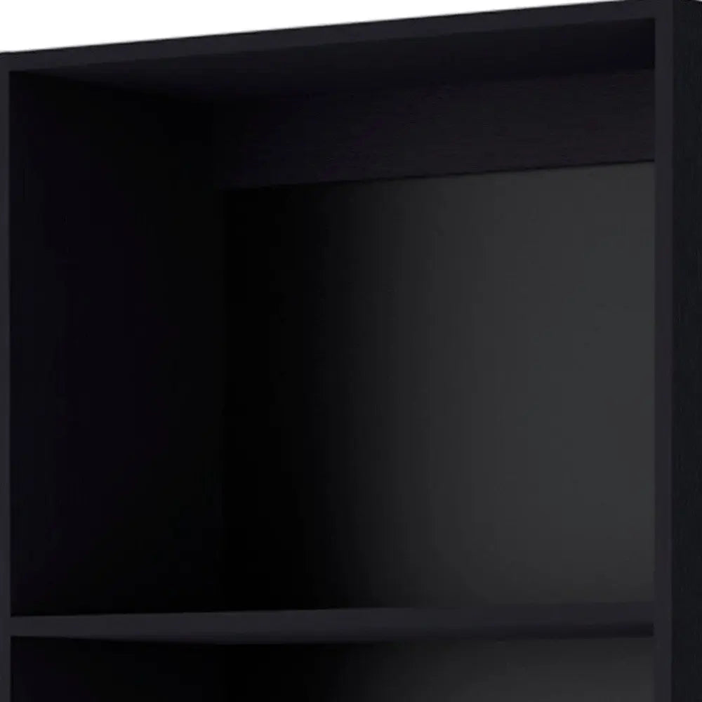 71" Black Wood Four Tier Bookcase HomeRoots