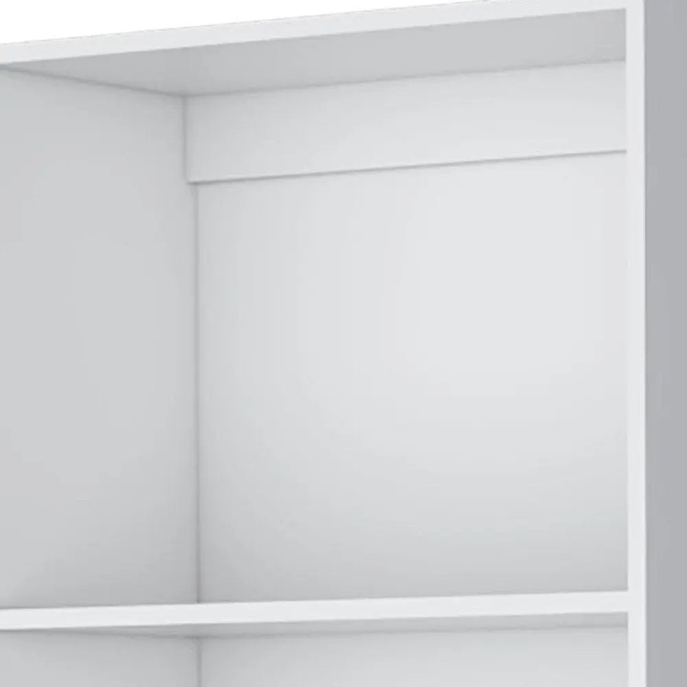 71" White Wood Four Tier Bookcase HomeRoots