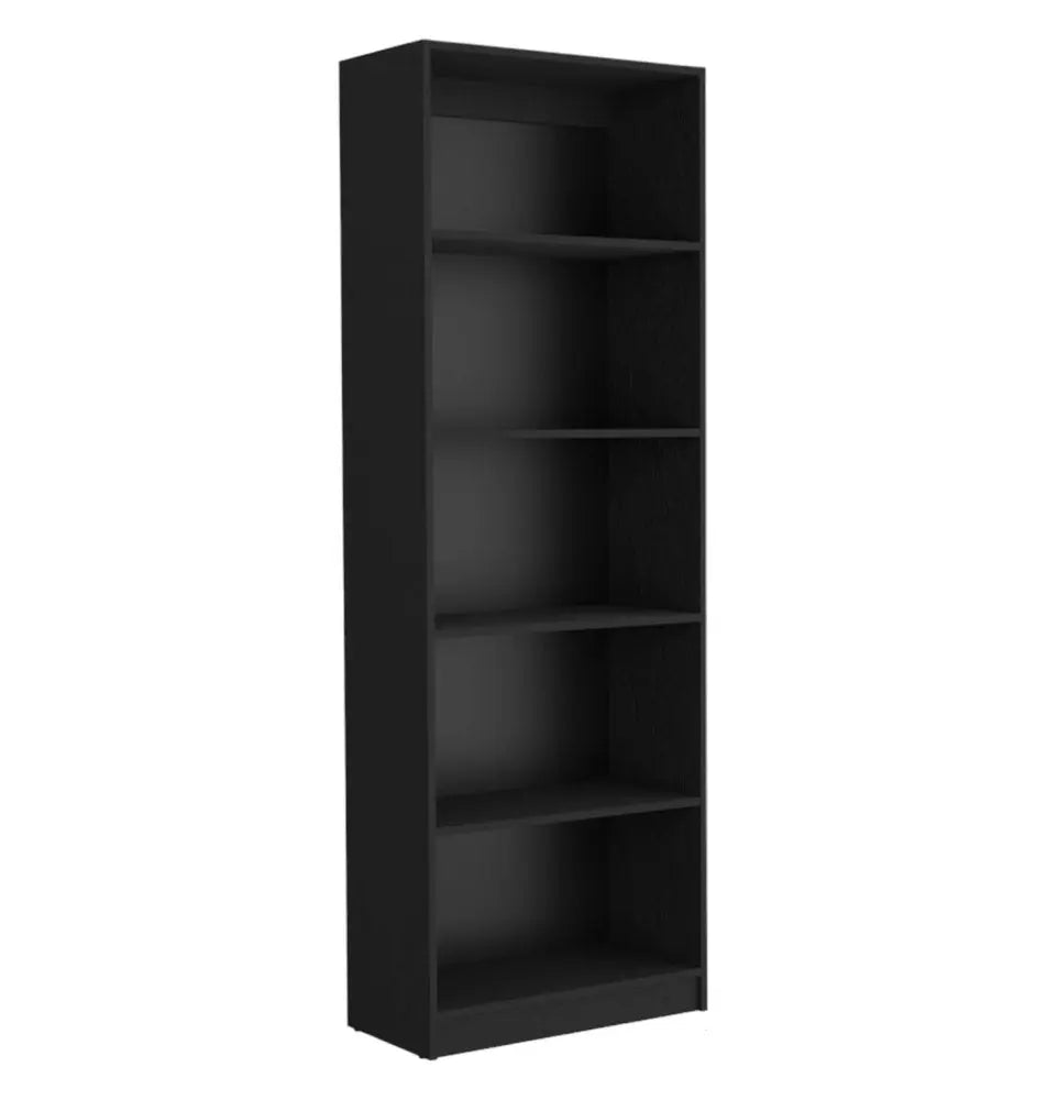 71" Black Five Tier Bookcase HomeRoots