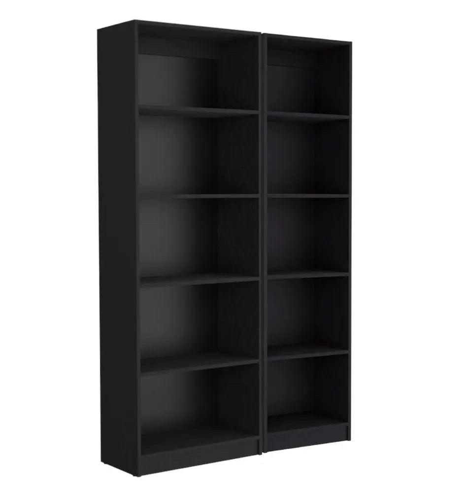 71" Black Five Tier Bookcase HomeRoots
