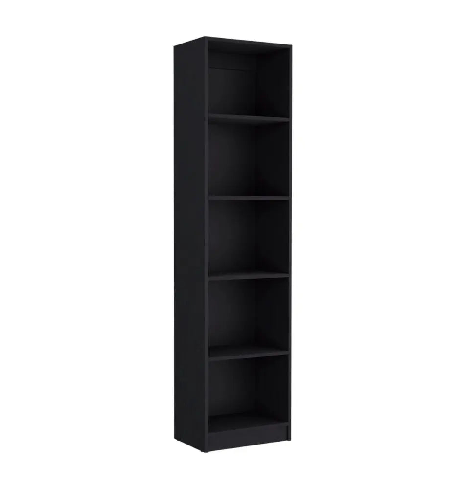 71" Black Five Tier Bookcase HomeRoots