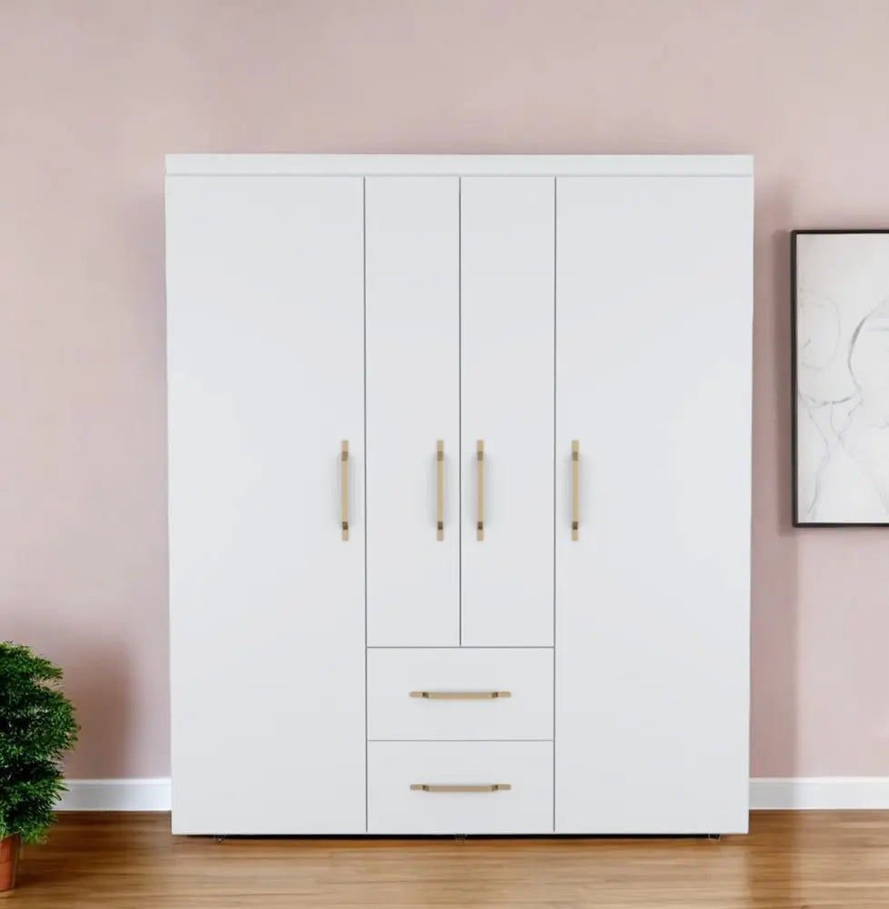 59" White Two Drawer Combo Dresser HomeRoots