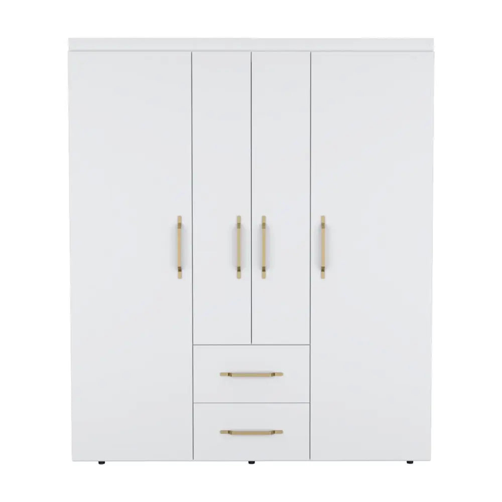 59" White Two Drawer Combo Dresser HomeRoots