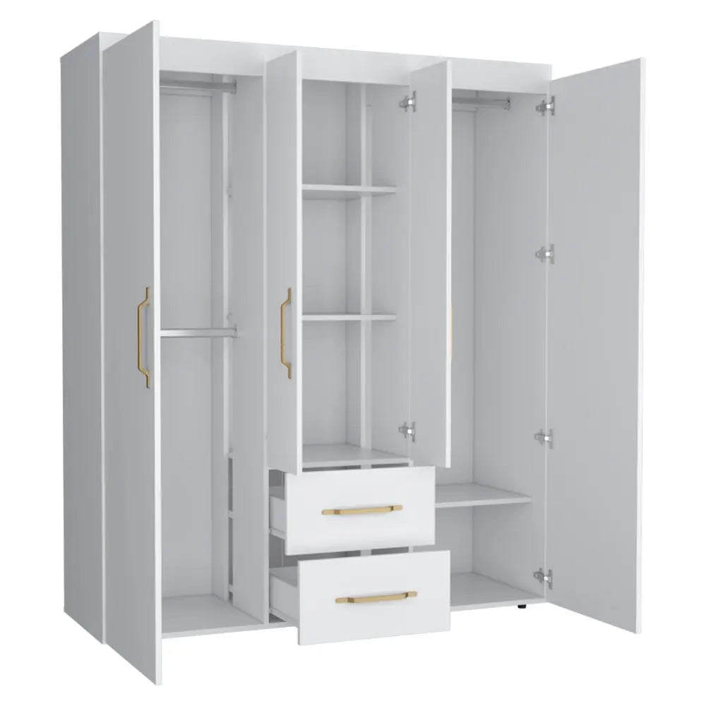 59" White Two Drawer Combo Dresser HomeRoots