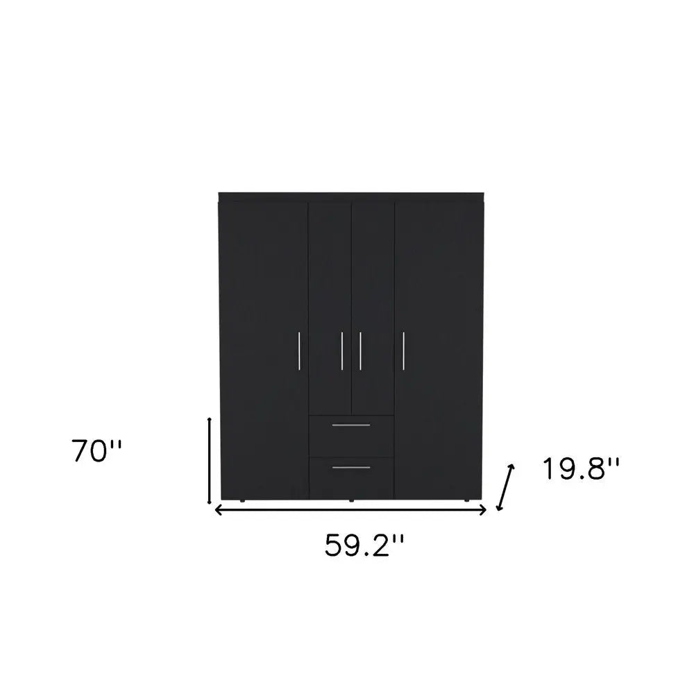 59" White Two Drawer Combo Dresser HomeRoots