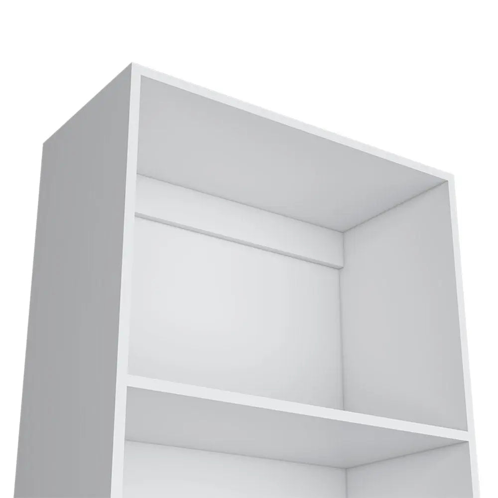 71" White Wood Four Tier Bookcase HomeRoots