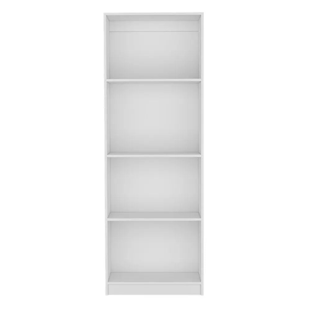 71" White Wood Four Tier Bookcase HomeRoots