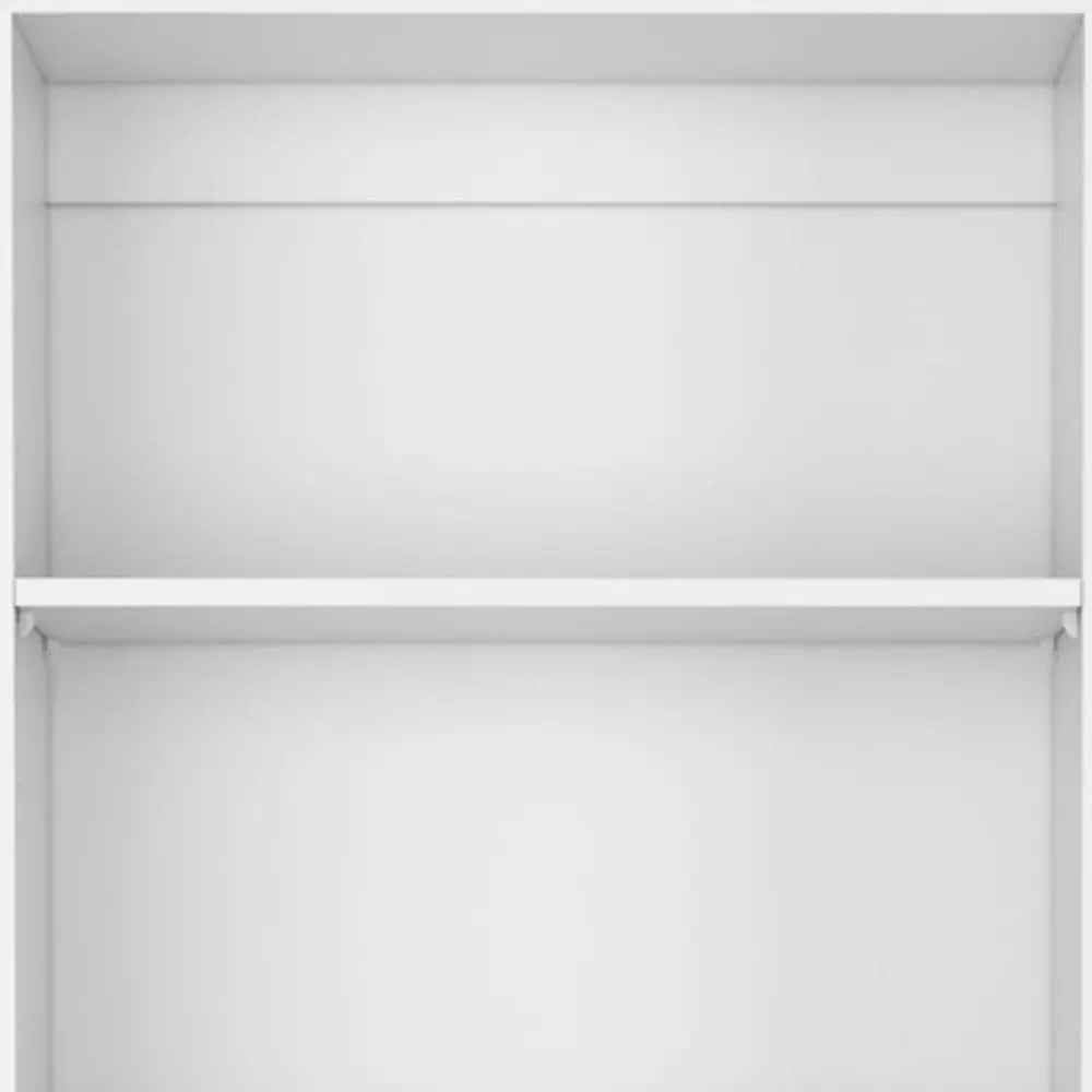 Set of Three White Wood Five Tier Modular Bookcase