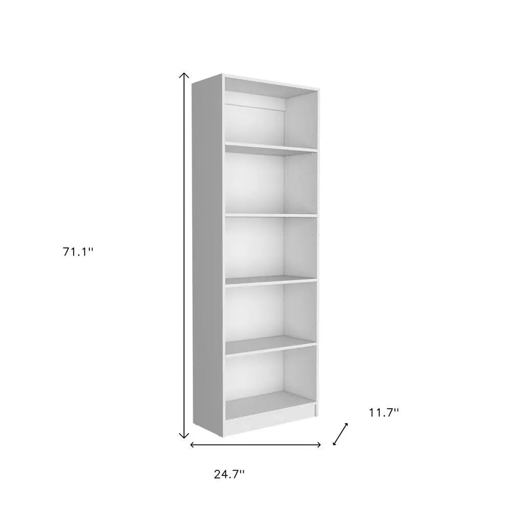 Set of Three White Wood Five Tier Modular Bookcase