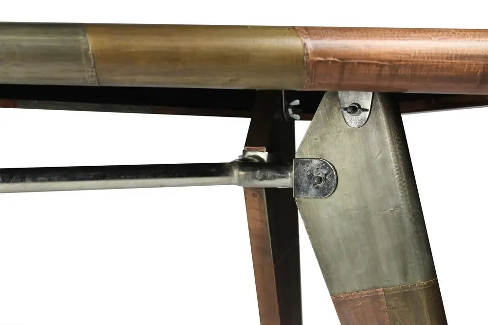 55" Copper Aluminum Writing Desk - NOBLE HOME INTERIORS