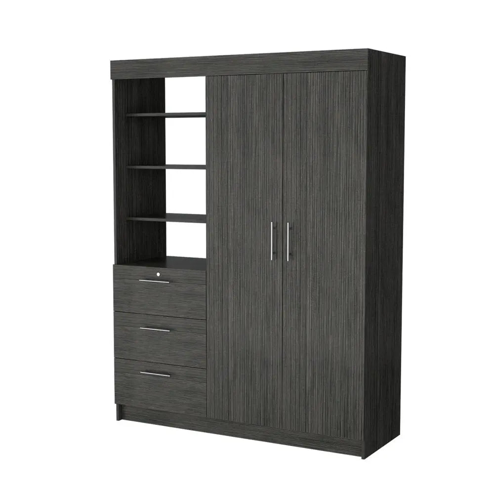 59" Gray Three Drawer Combo Dresser HomeRoots