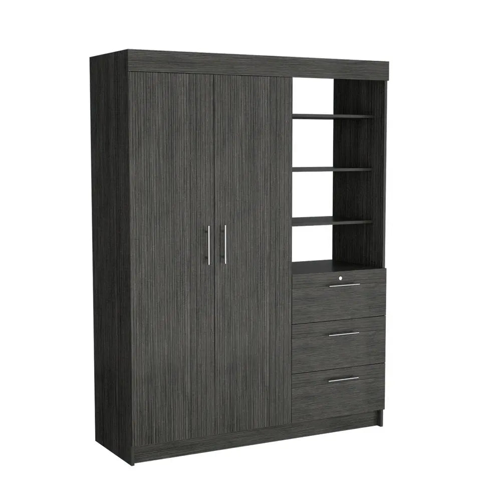 59" Gray Three Drawer Combo Dresser HomeRoots