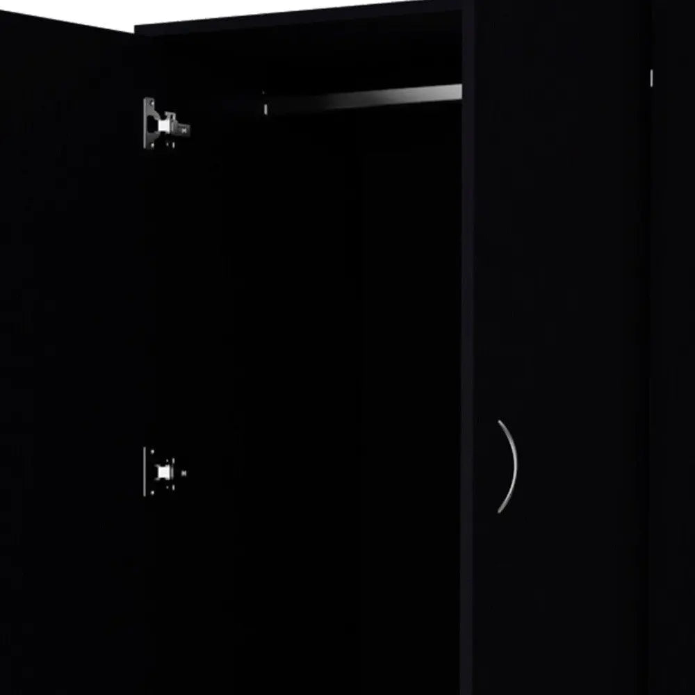 71" Black Two Door Two Drawer Combo Dresser HomeRoots