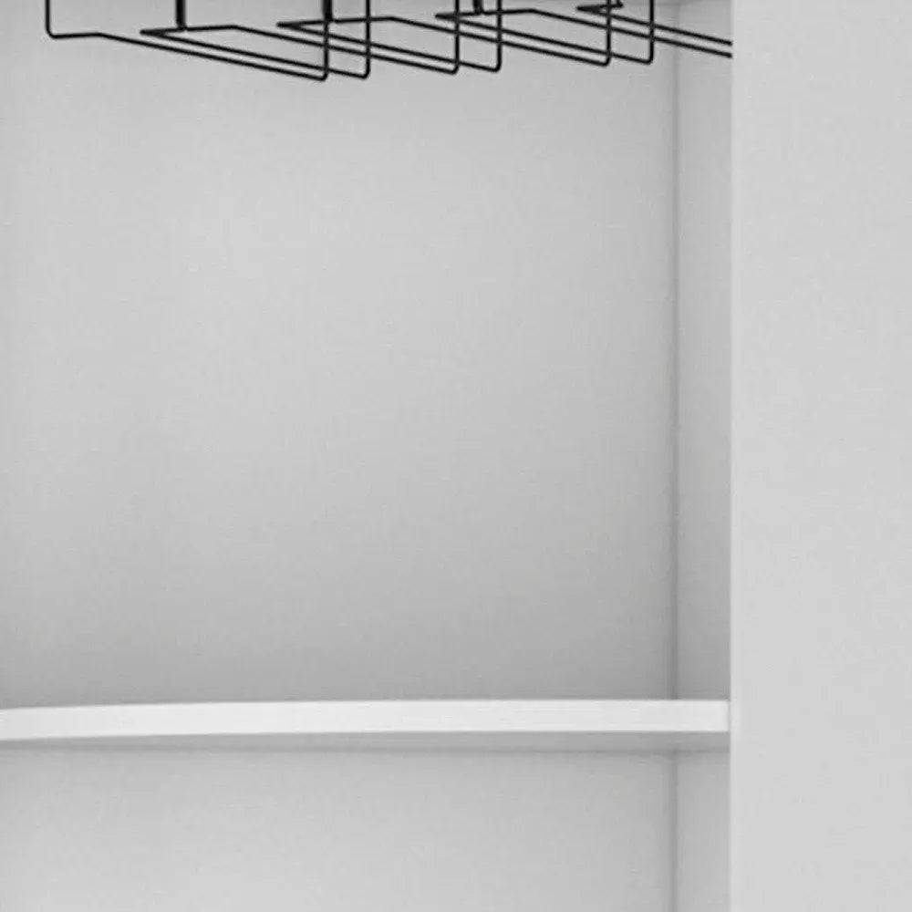 71" White Wood Corner Bar Cabinet HomeRoots