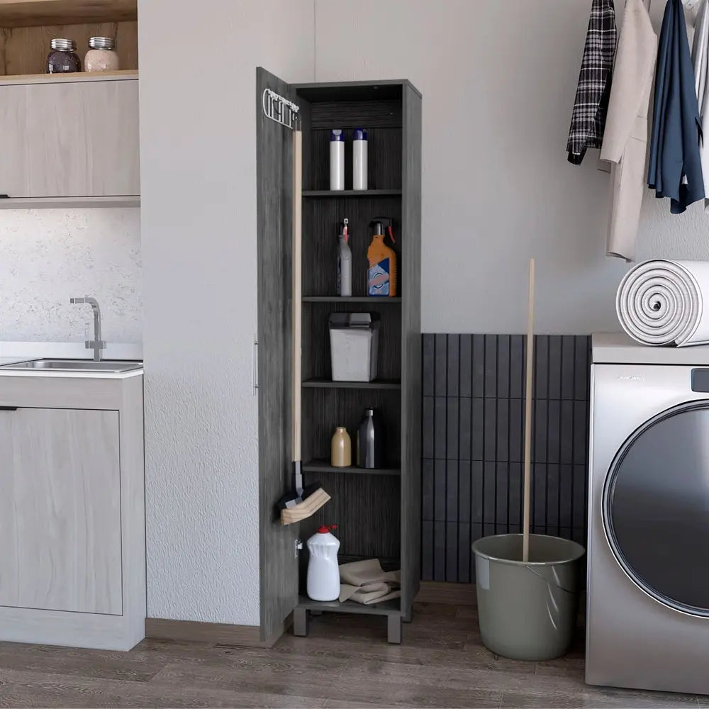 71" Gray Wood Accent Cabinet With Single Door HomeRoots
