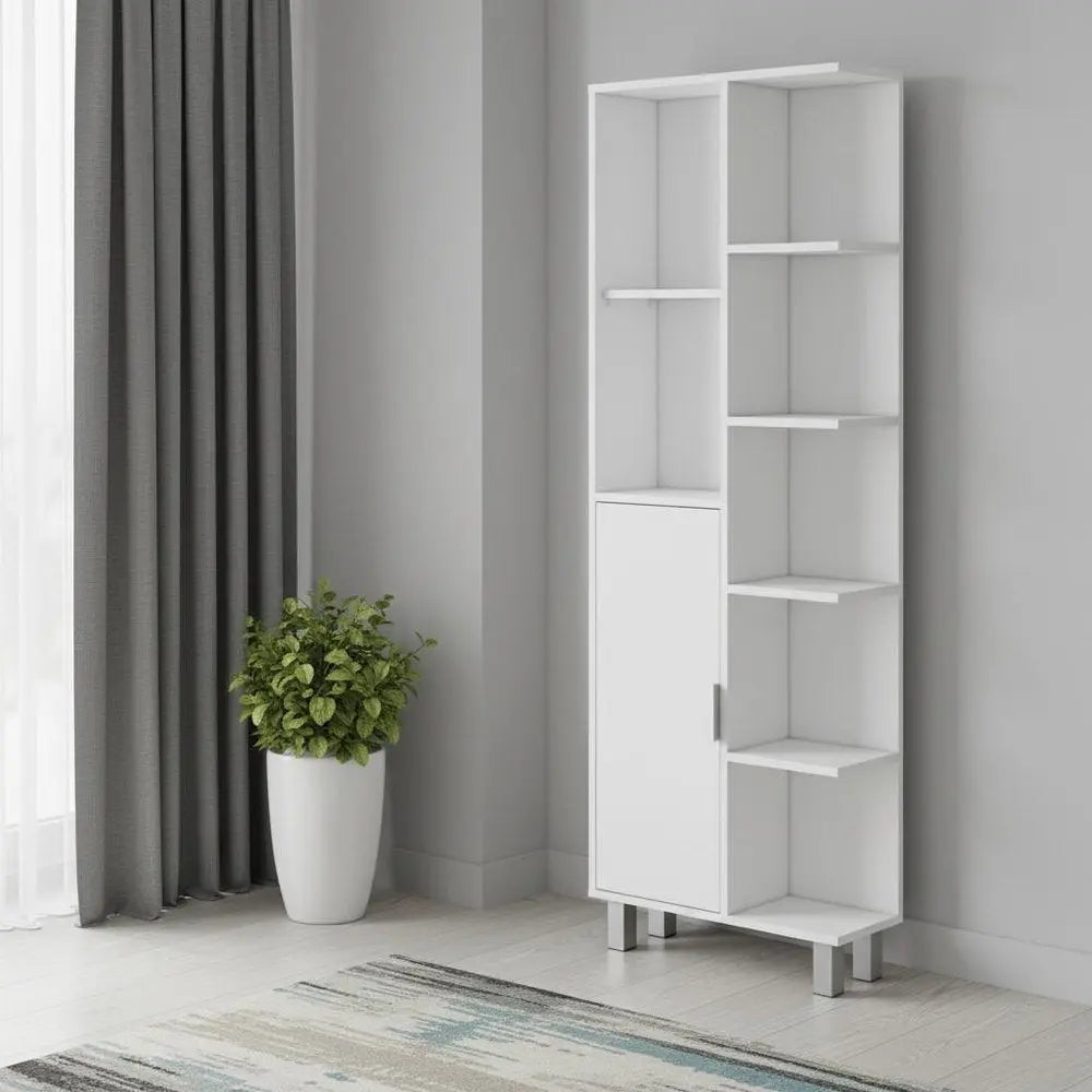 63" White Wood Accent Cabinet With Single Door HomeRoots