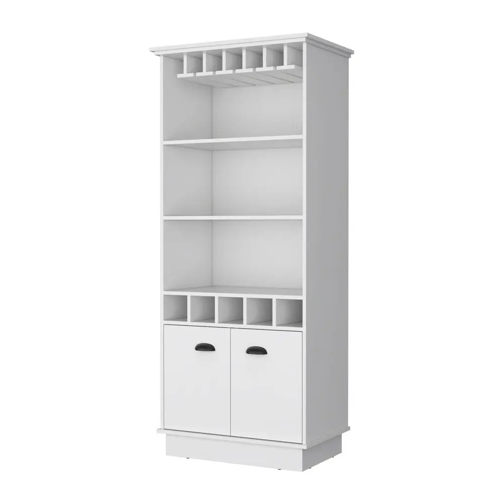 29" White Wood Bar Cabinet With Two Doors HomeRoots