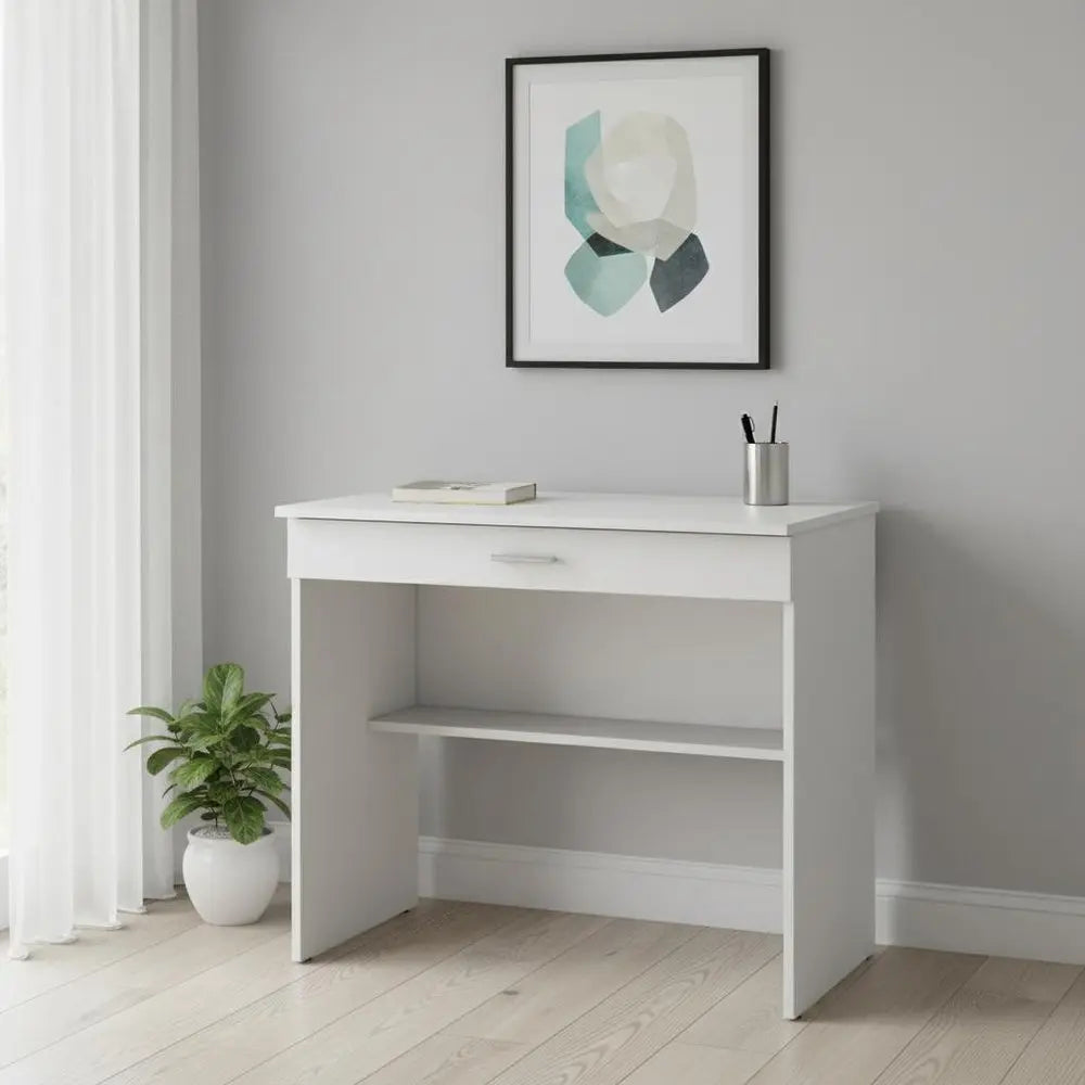 32" White Wood Computer Desk HomeRoots