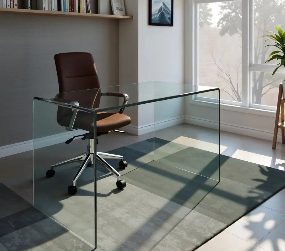 43" Clear Glass Computer Desk HomeRoots