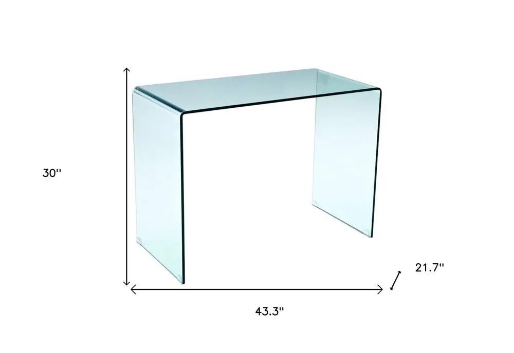 43" Clear Glass Computer Desk HomeRoots