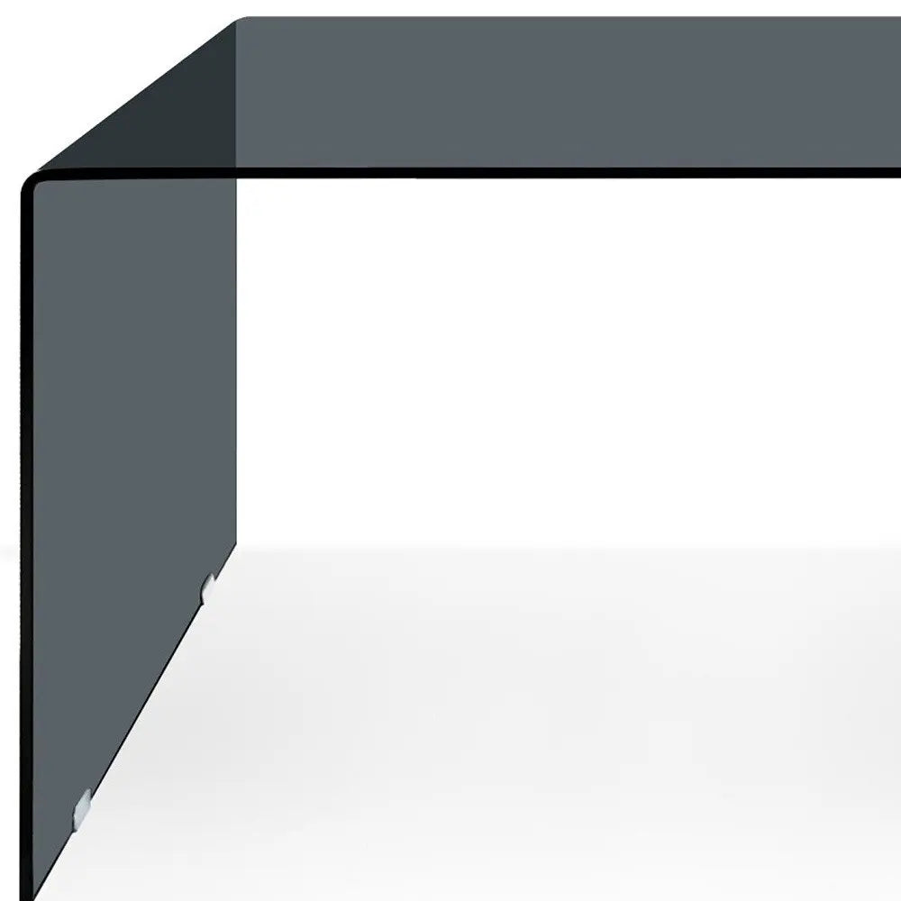 50" Gray Glass U Shape Computer Desk HomeRoots