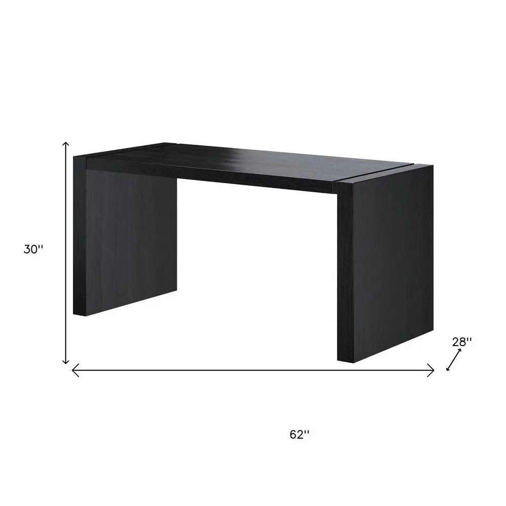 62" Espresso Wood U Shape Computer Desk HomeRoots