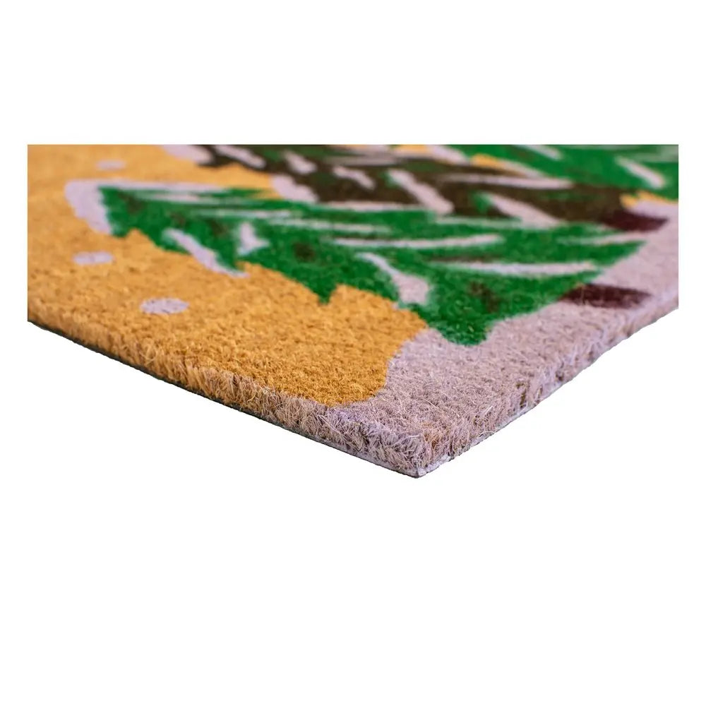 17" X 29" Natural and Green Coir Christmas Trees Outdoor Christmas Door Mat HomeRoots