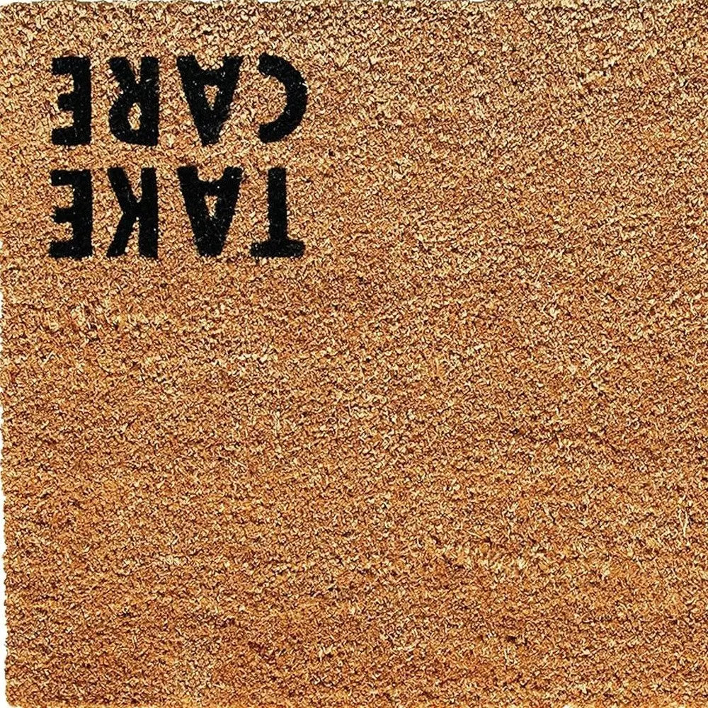 17" X 29" Natural and Black Coir Hey There Outdoor Door Mat HomeRoots