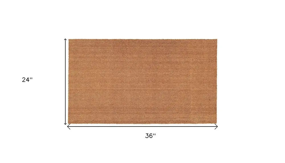 24" X 36" Natural Coir Solid Color Outdoor Door Mat HomeRoots
