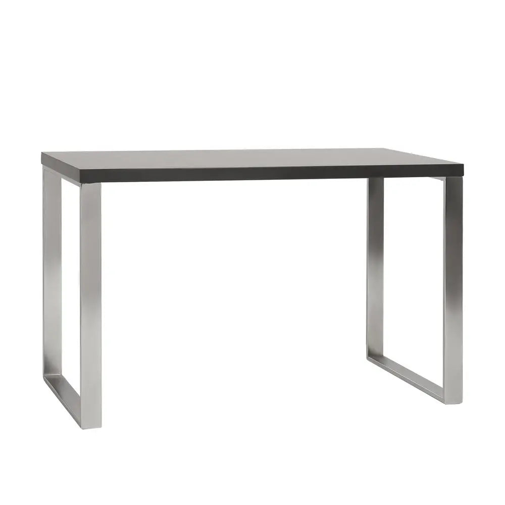 47" Gray and Silver Wood and Stainless Steel Sled Writing Desk HomeRoots