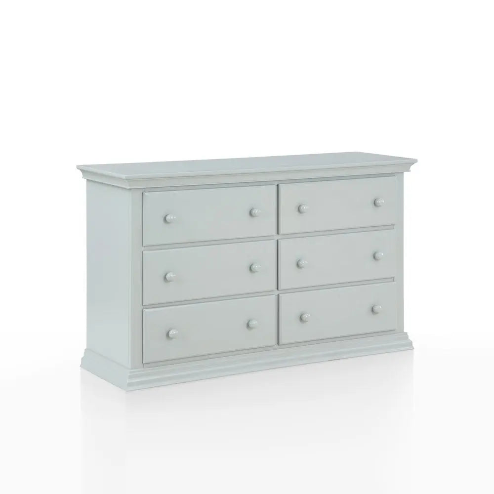 56" Gray Solid and Manufactured Wood Six Drawer Double Dresser - NOBLE HOME INTERIORS