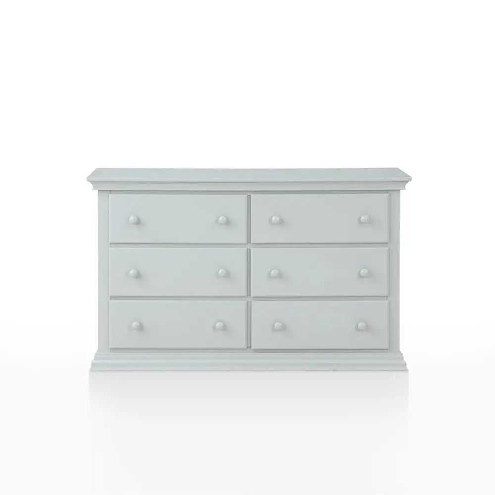 56" Gray Solid and Manufactured Wood Six Drawer Double Dresser - NOBLE HOME INTERIORS