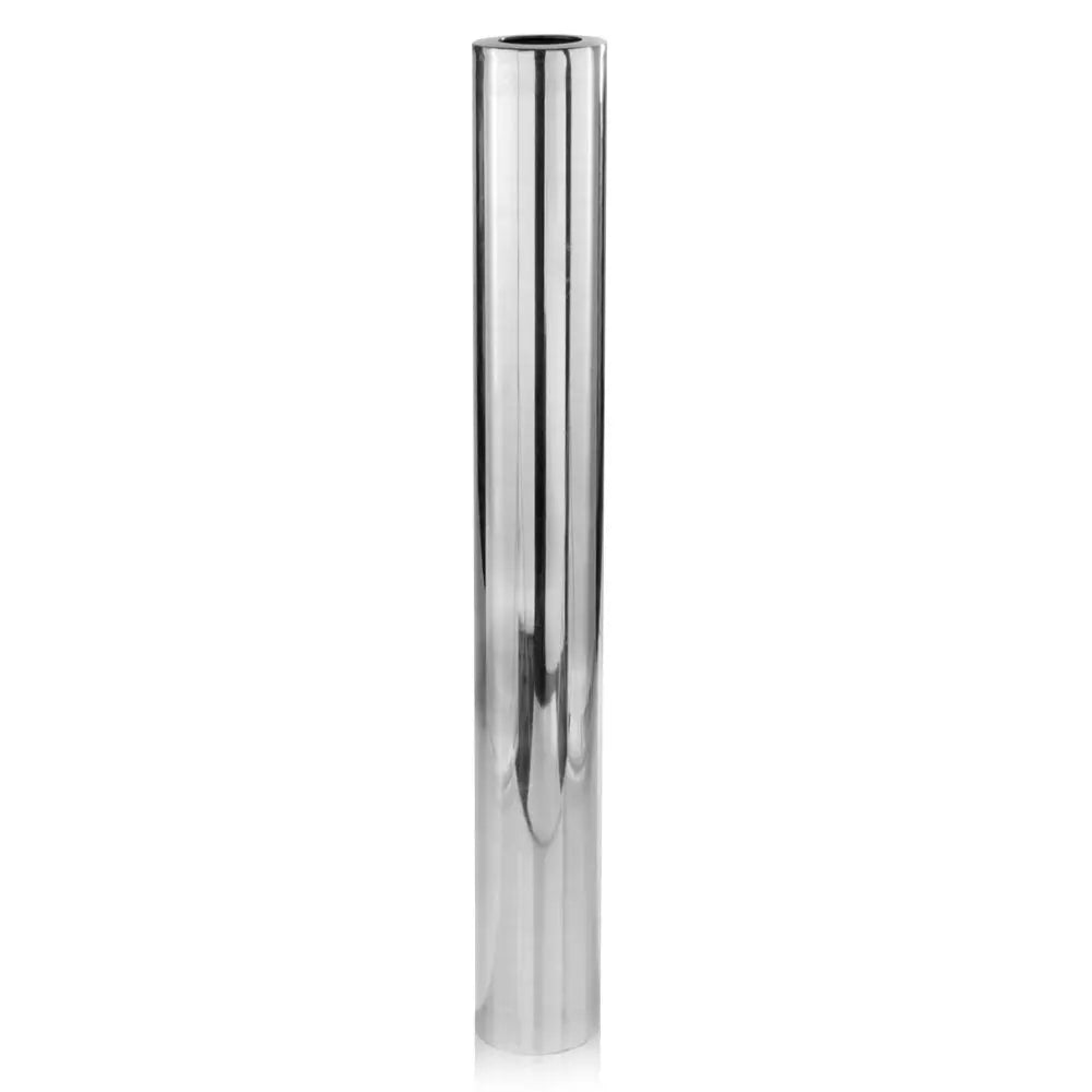 56" Silver Aluminum Cylinder Table Vase - NOBLE HOME INTERIORS