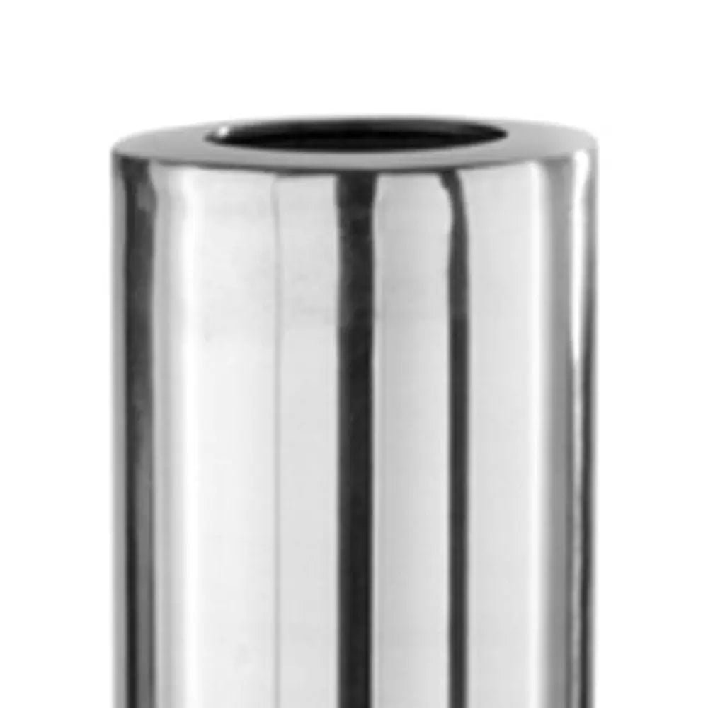 56" Silver Aluminum Cylinder Table Vase - NOBLE HOME INTERIORS