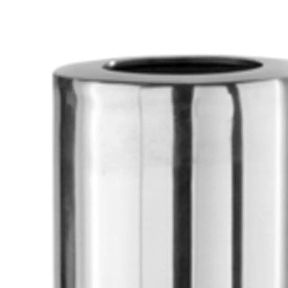 56" Silver Aluminum Cylinder Table Vase - NOBLE HOME INTERIORS