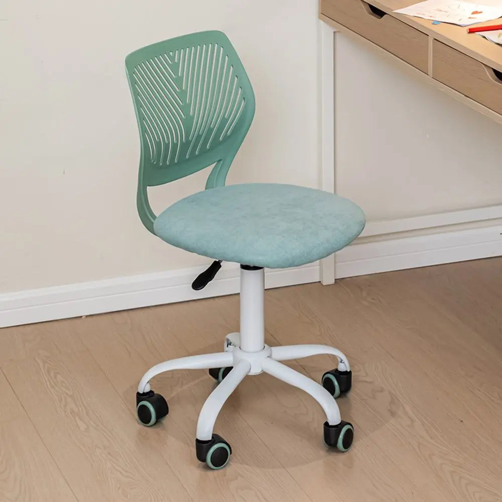 Teal and White Adjustable Height Swivel Rolling Office Chair HomeRoots
