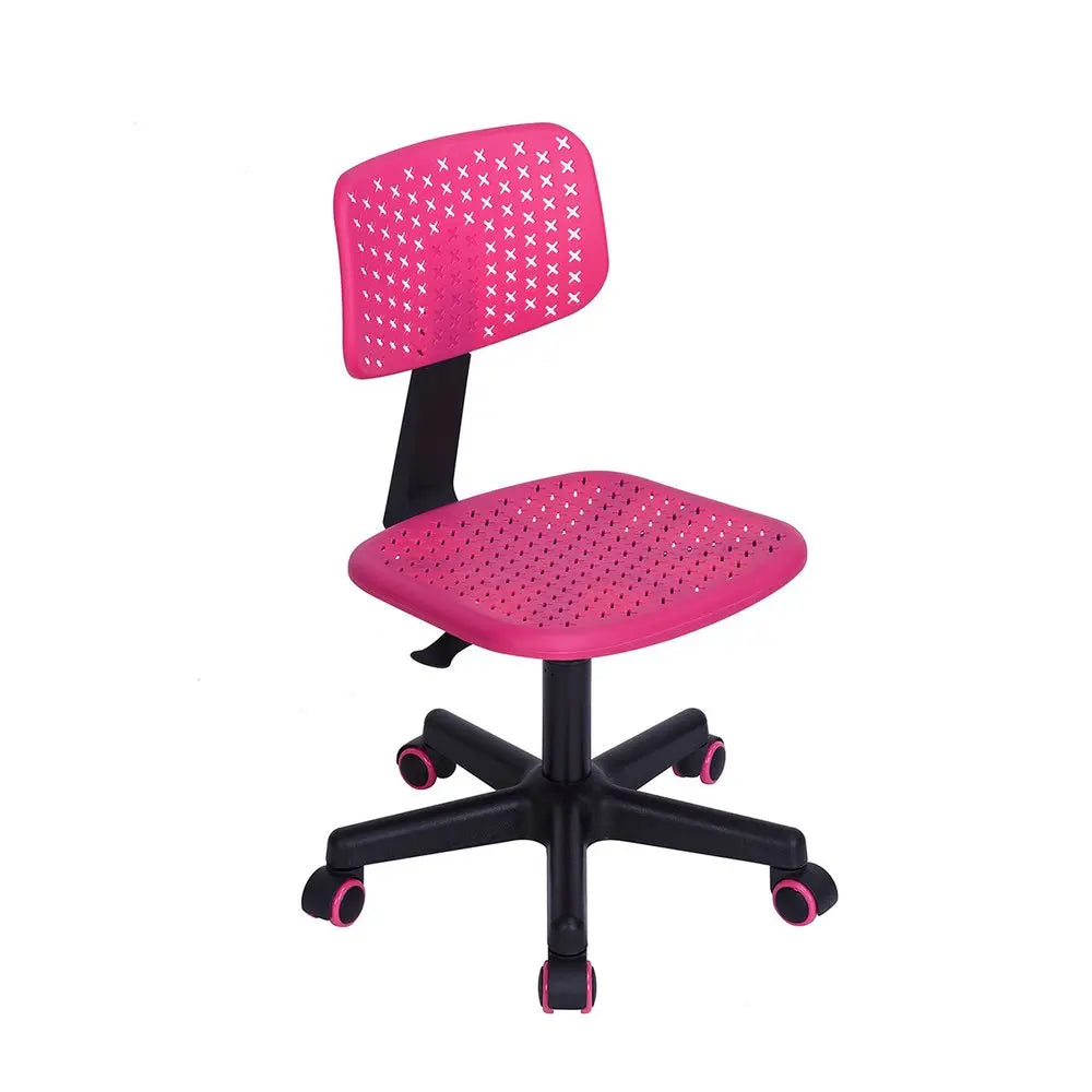 Hot Pink and Black Adjustable Height Swivel Rolling Office Chair HomeRoots