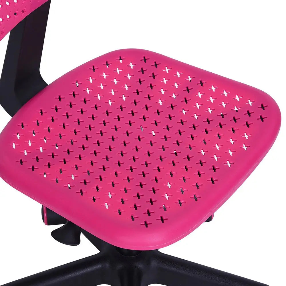 Hot Pink and Black Adjustable Height Swivel Rolling Office Chair HomeRoots