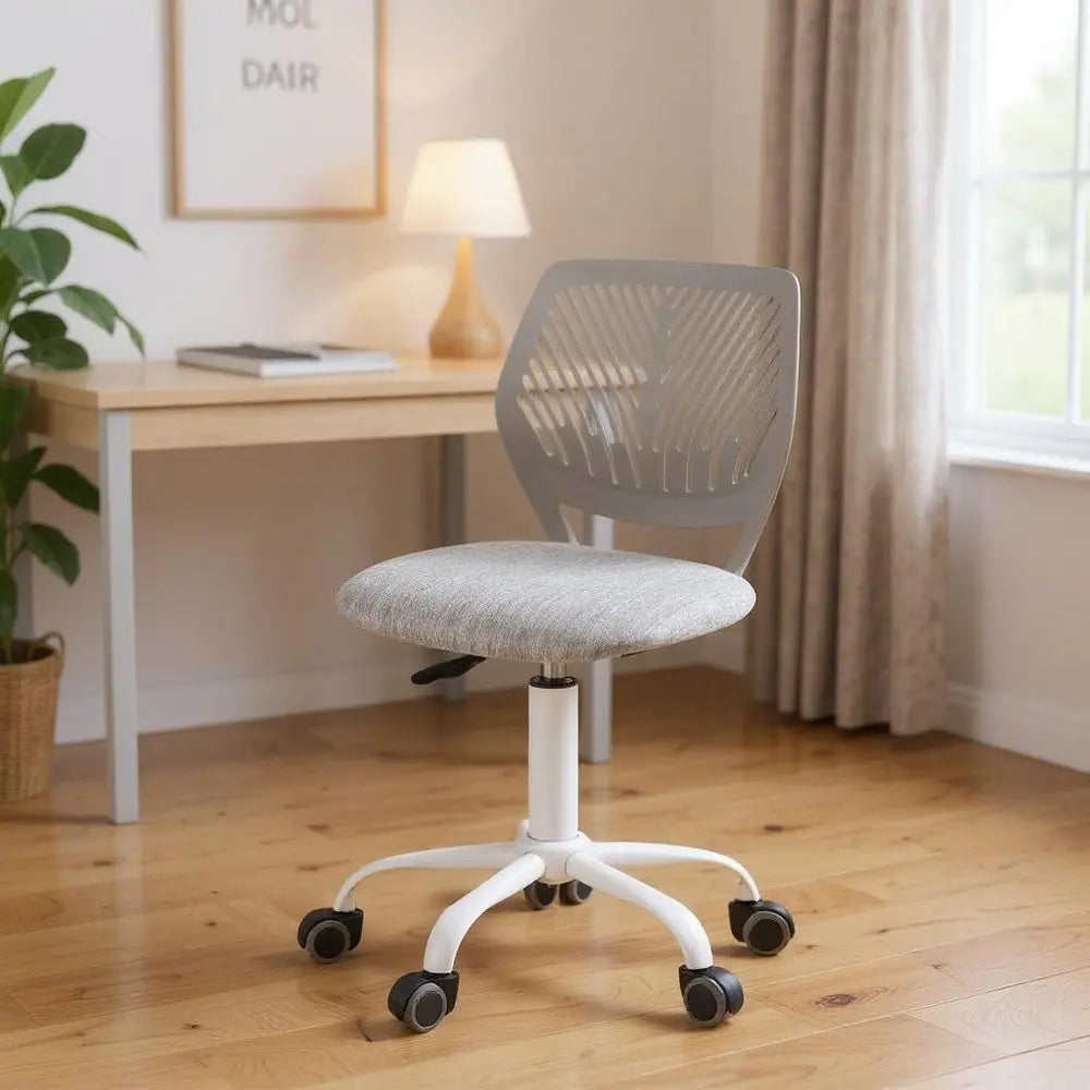 Gray and Black Adjustable Height Swivel Rolling Office Chair HomeRoots