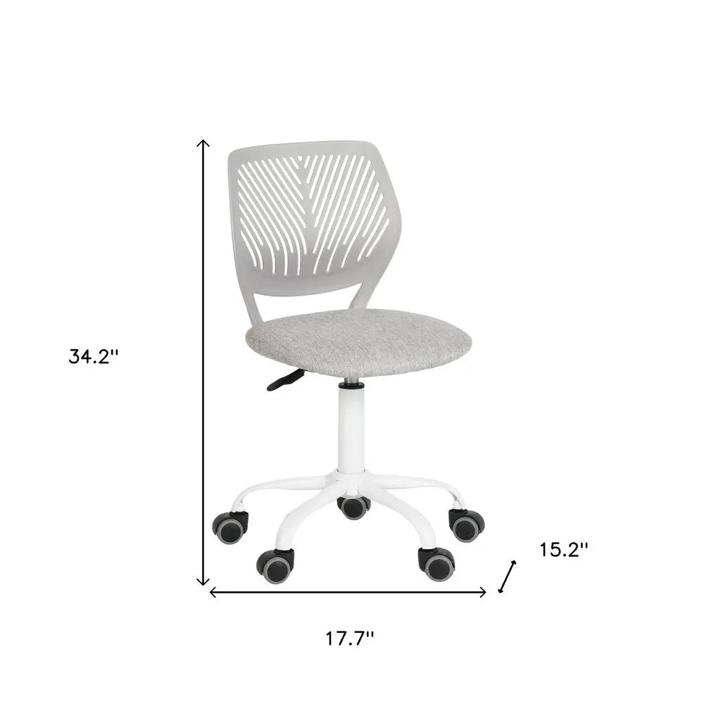 Gray and Black Adjustable Height Swivel Rolling Office Chair HomeRoots