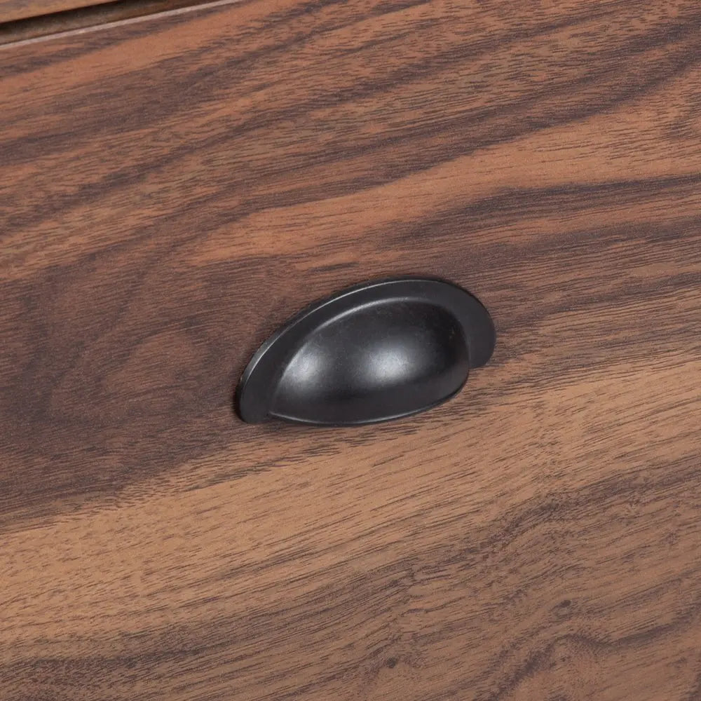 30" Walnut Wood Two Drawers Filing Cabinet