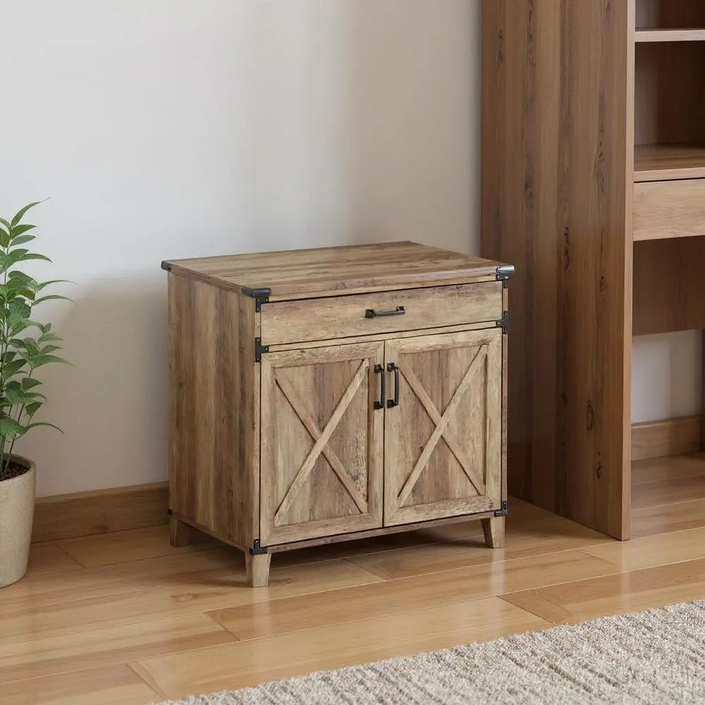 30" Oak Wood Drawer Filing Cabinet