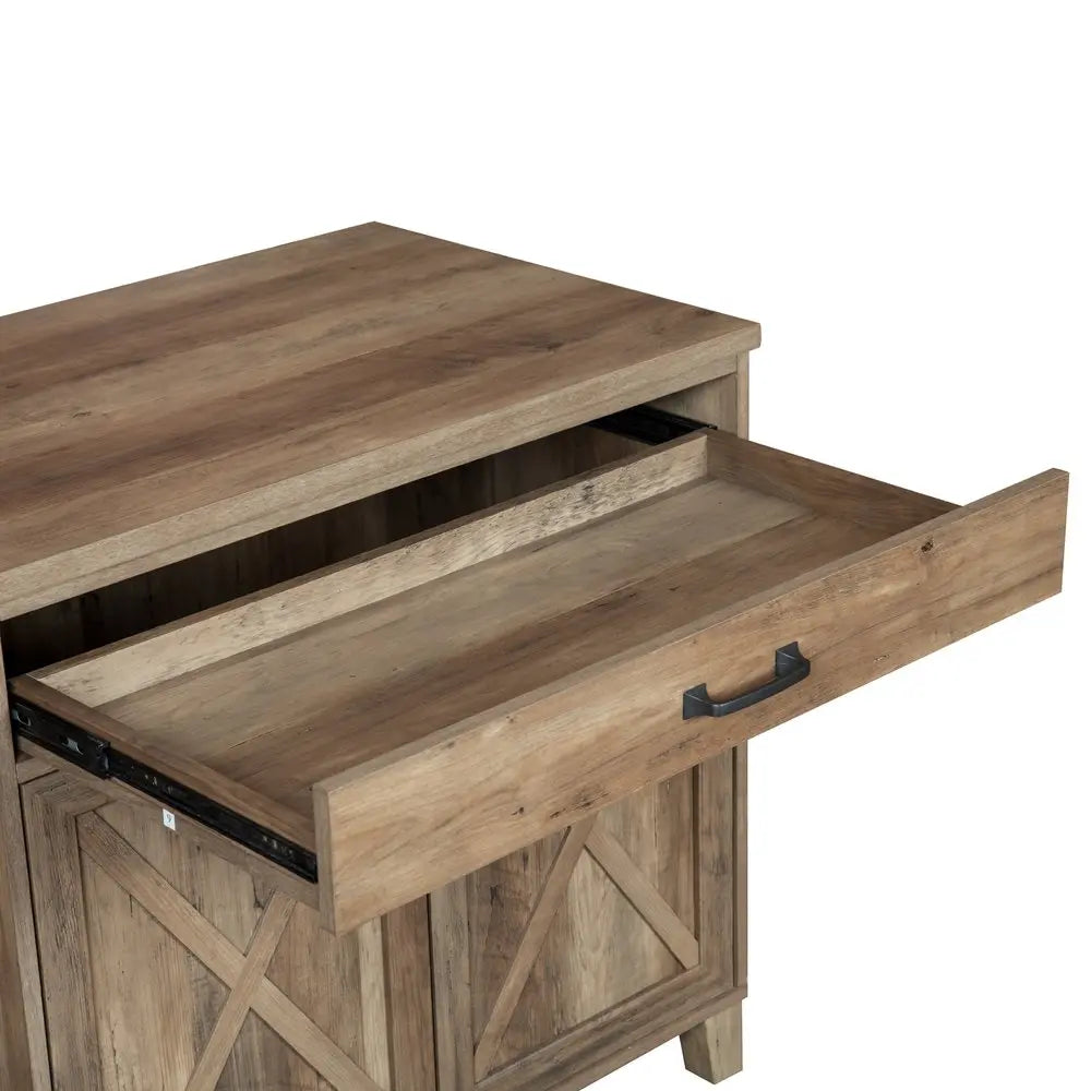 30" Oak Wood Drawer Filing Cabinet