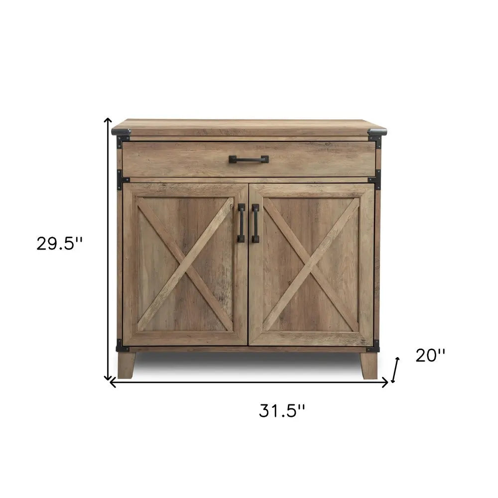 30" Oak Wood Drawer Filing Cabinet